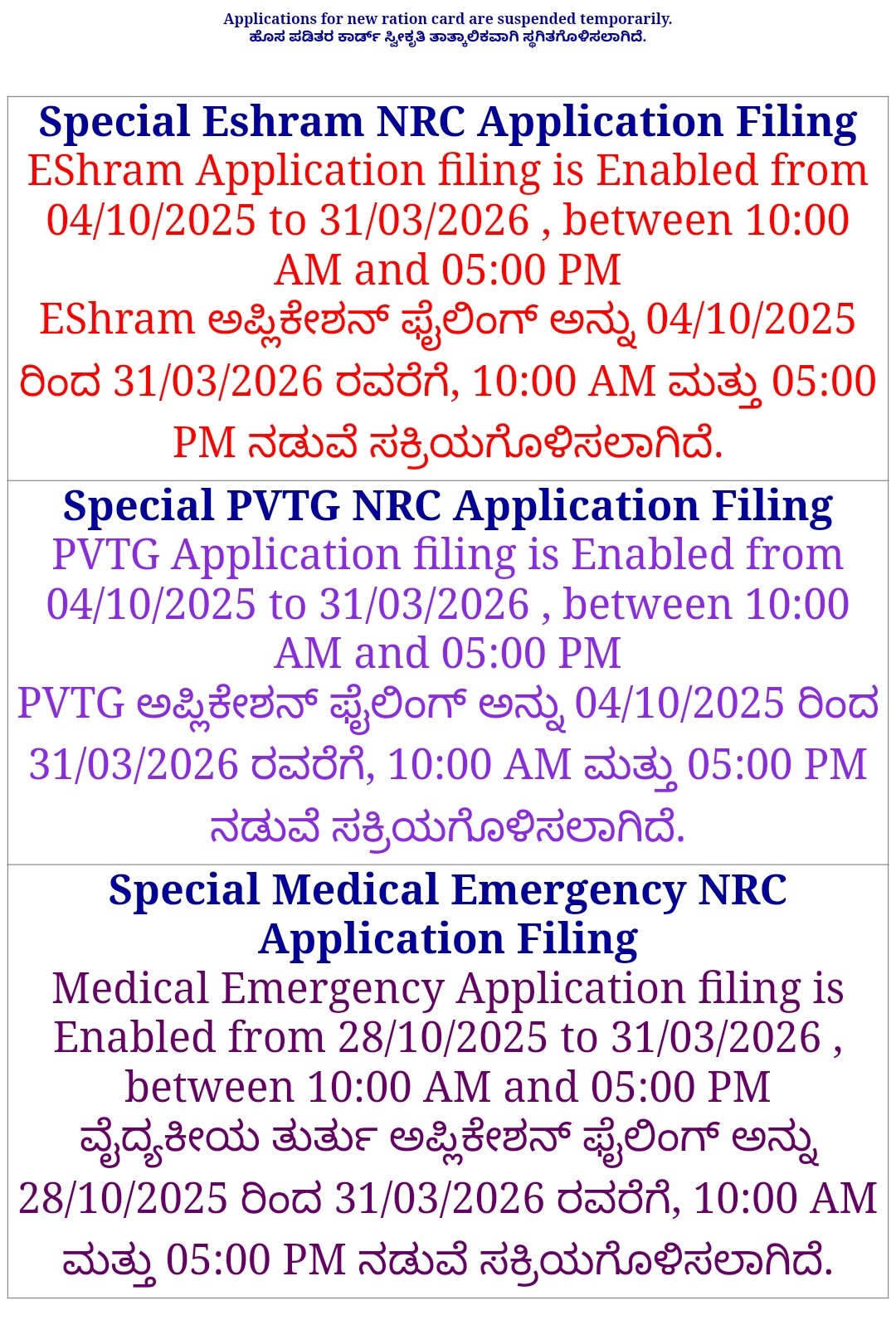 New Ration Card Application